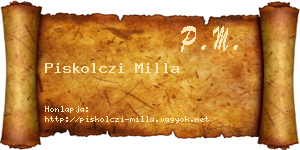 Piskolczi Milla névjegykártya